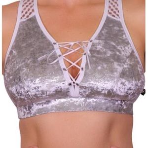 Cleo the Hurricane crushed velvet v-neck